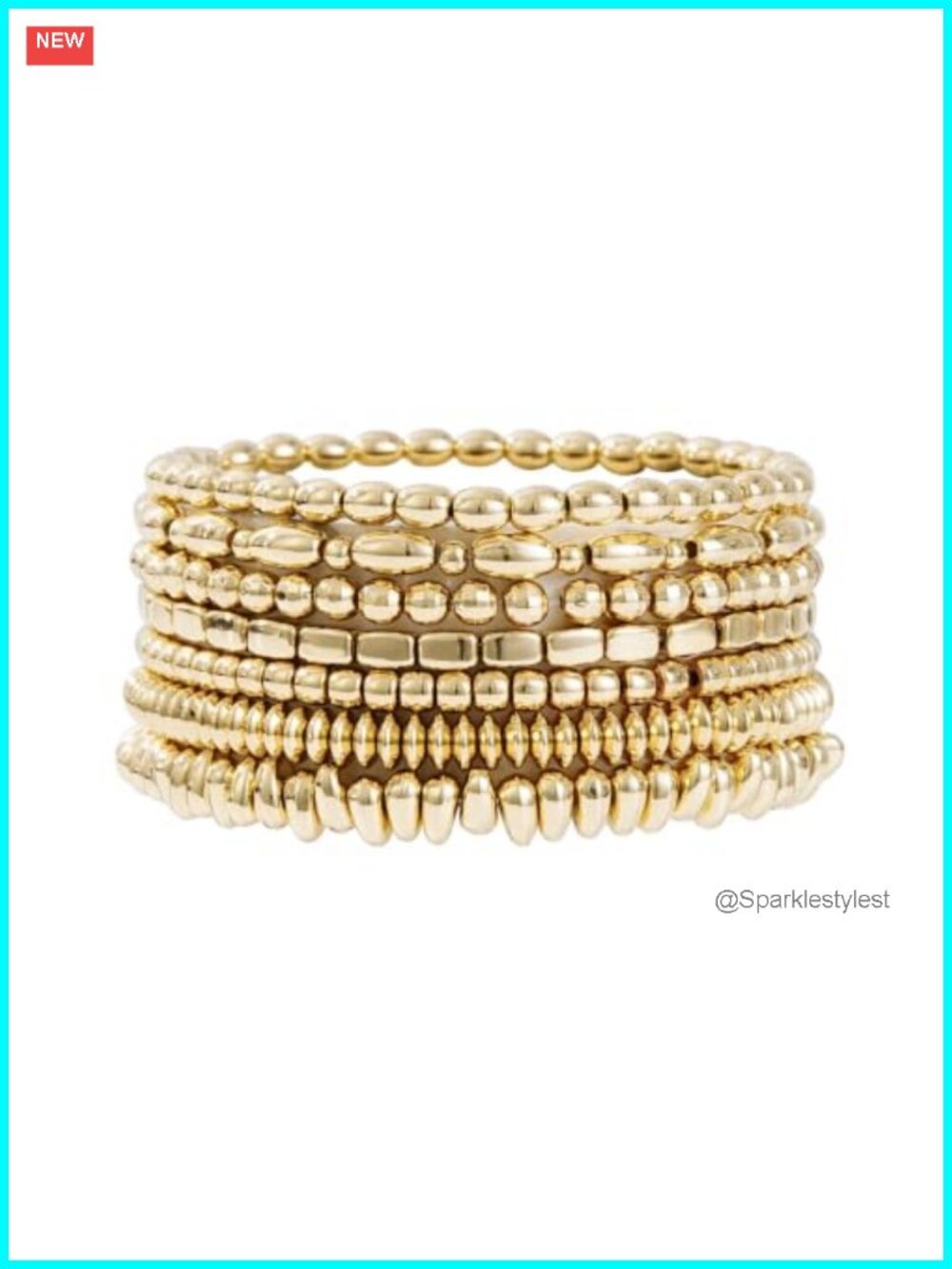 Gold Plated Beaded Bracelets for Women Trendy 14K Stack Cross Pearl